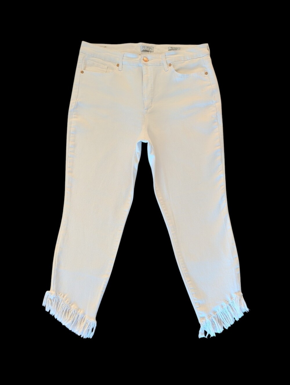 Sophia Jeans by Sophia Vergara Rosa Curvy High Rise Fringed Hem Ankle Jeans 14